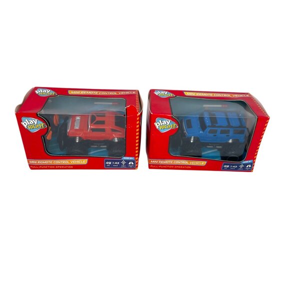 Play Right Set of 2 Remote Control Vehicle Blue Jeep Red Monster Truck Kids Toy - Picture 10 of 10